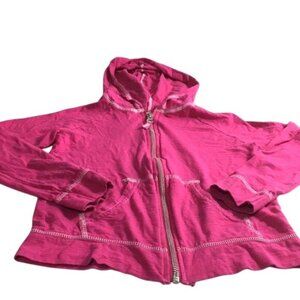 Hanes Girls Zip Up Hoodie Pink Light Weight Size M